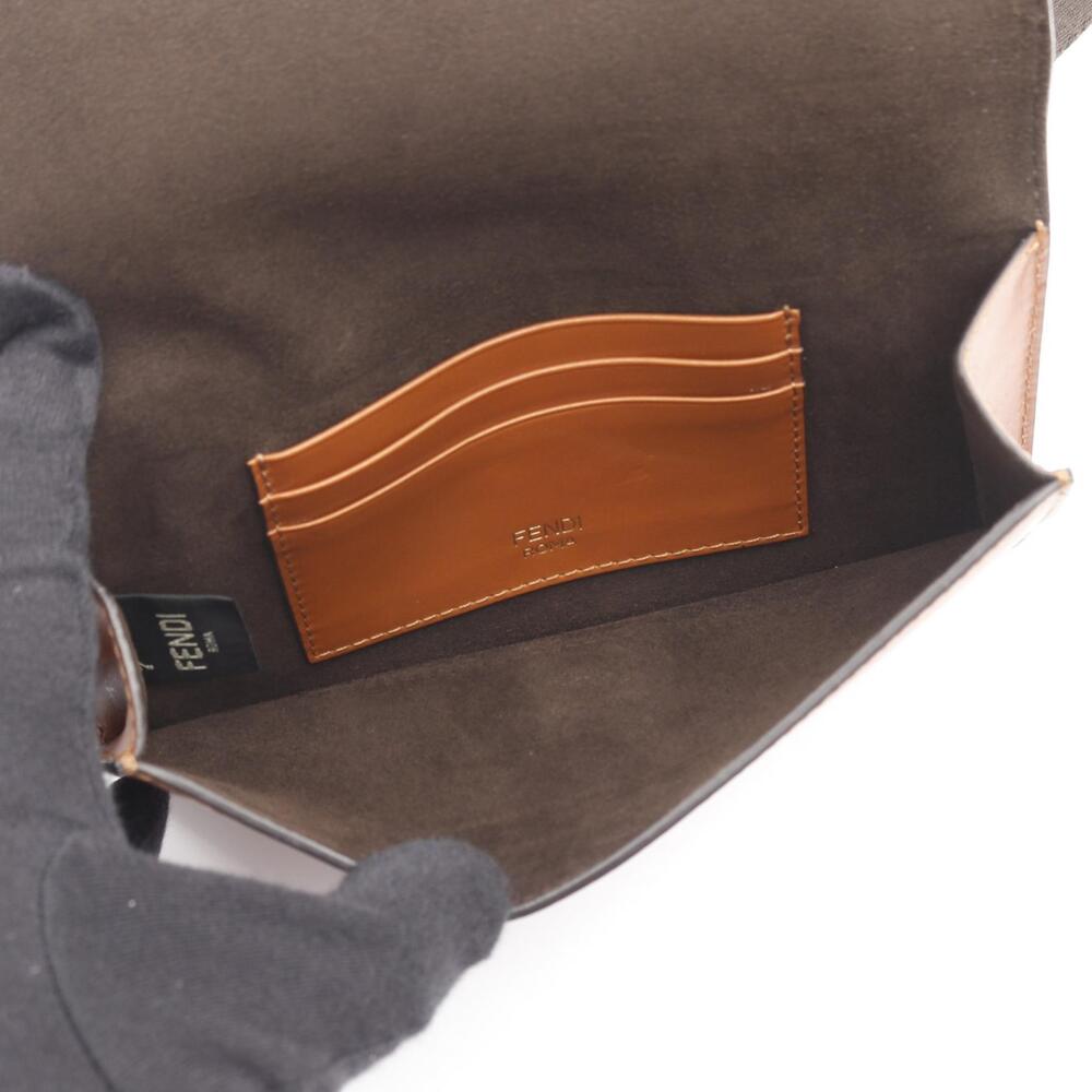 Fendi Flat Baguette shoulder bag brown leather canvas - Picture 3 of 9